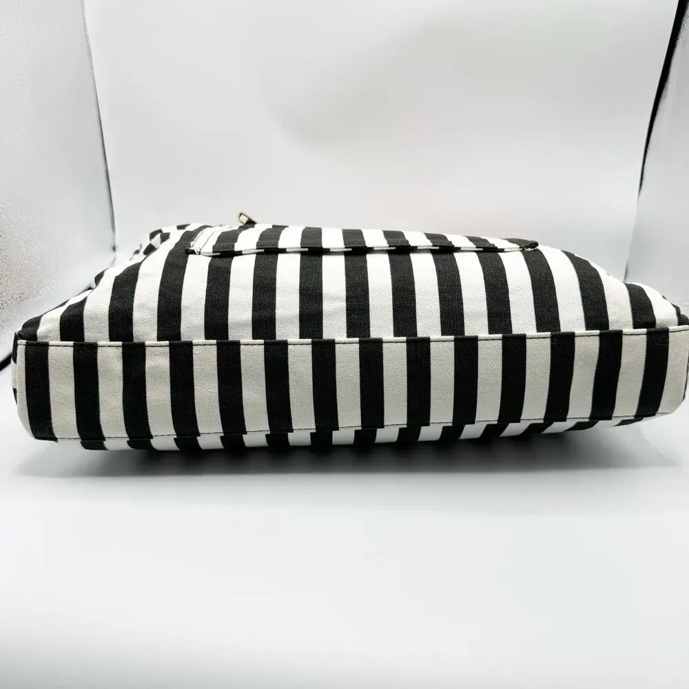 Matein 17 Laptop Bag Pink Black White Striped Padded RFID Bow Charm Lightweight